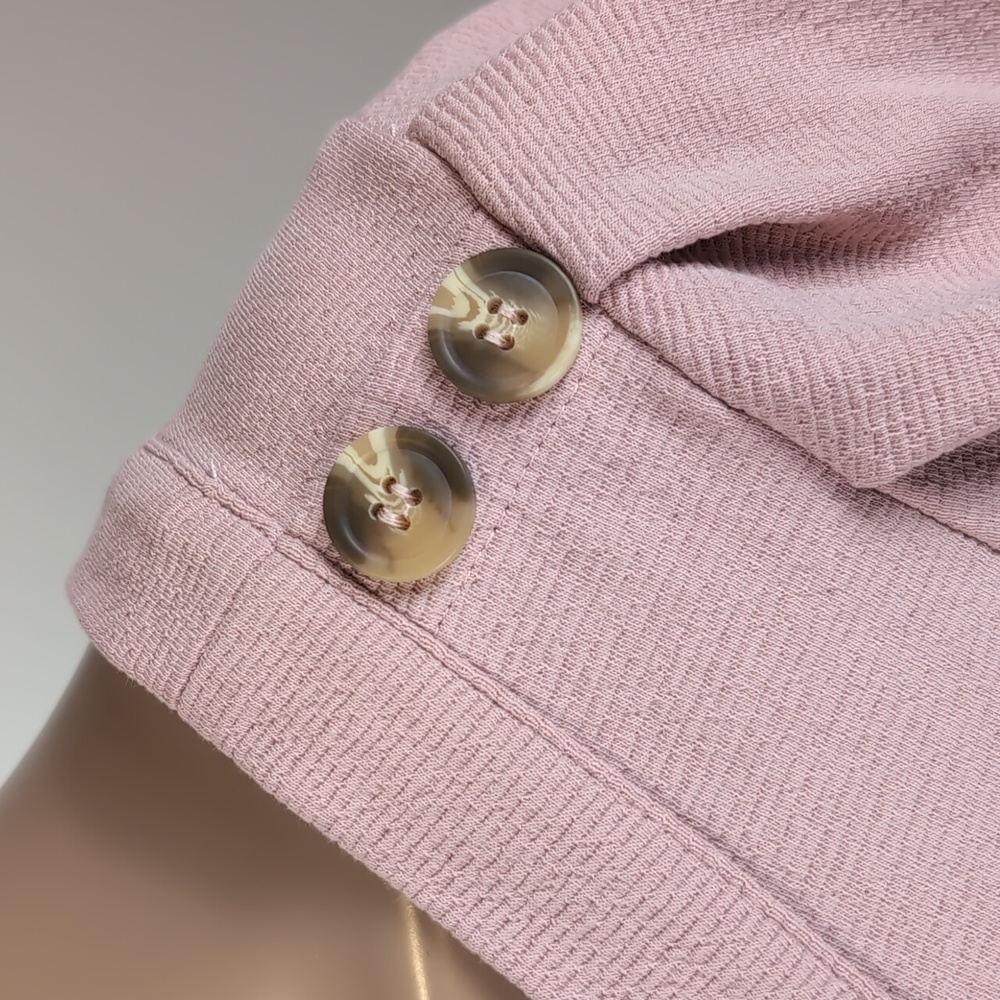 Current Air Barnette Top Tie Waist Puff Sleeve Square Neck Anthropologie Pink - Picture 6 of 11